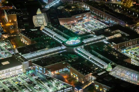 Aerial view, Centro shopping centre, Oberhausen-Neue Mitte, arcade, play station, CentrO-Promenade,