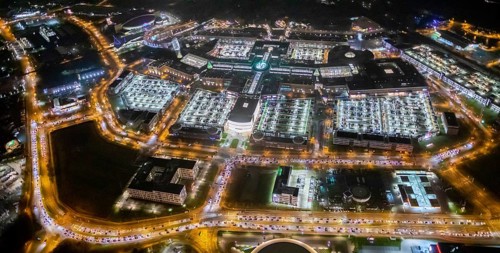 Aerial view, Centro shopping centre, Oberhausen-Neue Mitte, arcade, play station, CentrO-Promenade,
