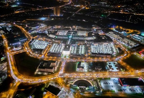 Aerial view, Centro shopping centre, Oberhausen-Neue Mitte, arcade, play station, CentrO-Promenade,
