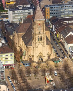 Aerial view, Catholic Church at Altmarkt, Altmarkt, Oberhausen, Ruhr area, North Rhine-Westphalia,