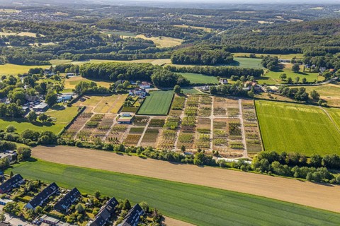 Aerial view, tree plots, tree nursery Wittener Straße 206, Ostholt, Hiddinghausen, Sprockhövel,