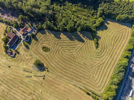 Aerial view, Agricultural area, Farm Auf der Niedergethe, Hiddinghauser Straße, Niedersprockhövel,