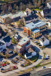 Aerial view, new residential building Rochusweg, Rochuskapelle, Sundern, Sauerland, North