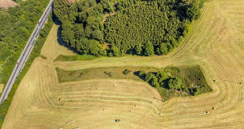 Aerial view, Agricultural area, Farm Auf der Niedergethe, Hiddinghauser Straße, Niedersprockhövel,