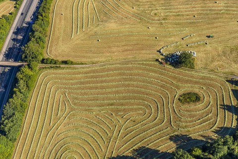 Aerial view, Agricultural area, Farm Auf der Niedergethe, Hiddinghauser Straße, Niedersprockhövel,