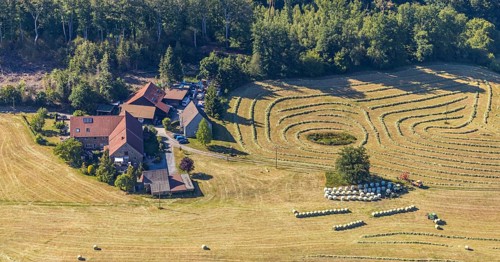Aerial view, Agricultural area, Farm Auf der Niedergethe, Hiddinghauser Straße, Niedersprockhövel,