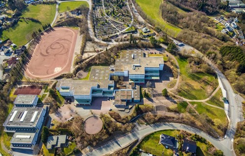 Aerial view, school centre Sundern, Städtisches Gymnasium Sundern, Gemeinschaftshauptschule
