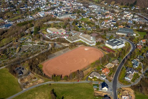 Aerial view, school centre Sundern, Städtisches Gymnasium Sundern, Gemeinschaftshauptschule