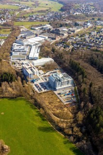 Aerial view, Belecke-West industrial estate, Max-Planck-Straße, Warstein, North Rhine-Westphalia,