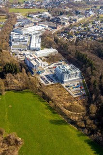 Aerial view, Belecke-West industrial estate, Max-Planck-Straße, Warstein, North Rhine-Westphalia,