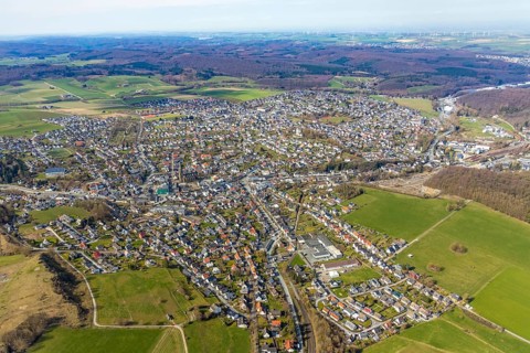Aerial view of Warstein, Warstein, North Rhine-Westphalia, Germany