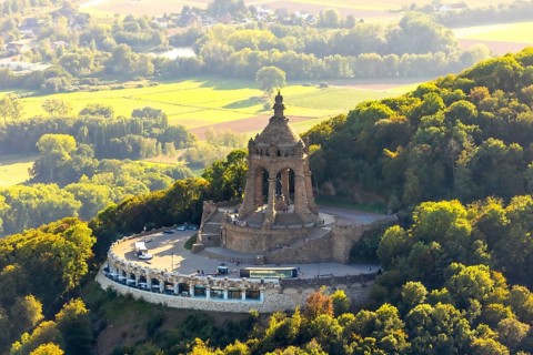 Aerial photograph, Kaiser Wilhelm Monument, Barkhausen, Porta Westfalica, OWL, Ostwestfalen-Lippe,