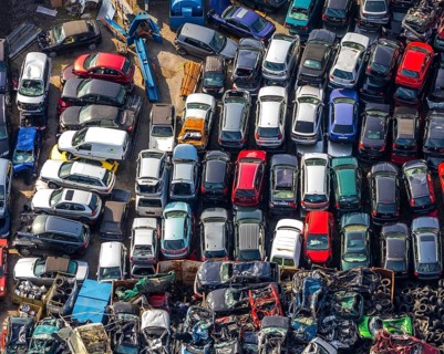 Aerial view, Hammer Straße industrial estate, scrap cars, Am Maifeld, Bellof GmbH Autoverwertung,