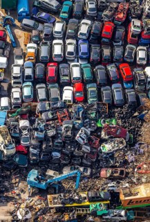 Aerial view, Hammer Straße industrial estate, scrap cars, Am Maifeld, Bellof GmbH Autoverwertung,