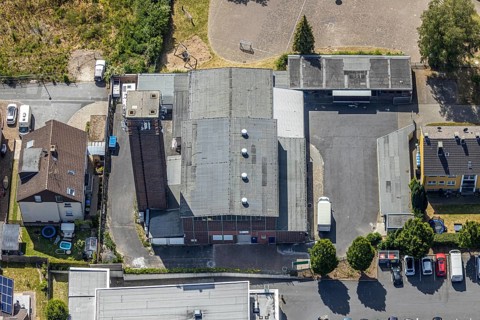 Aerial view, Önder Kultur und Soziales e.V., Lindenallee, Unnaer Straße, Werl, Soester Börde, North