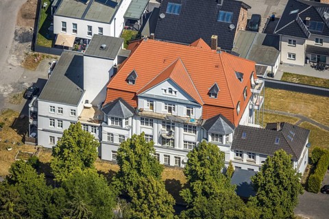 Aerial view, old district court, Werl, Soester Börde, North Rhine-Westphalia, Germany