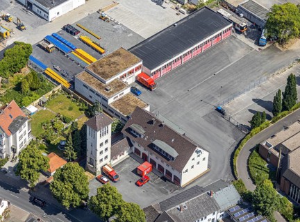 Aerial photo, fire brigade, fire station, Werl, Soester Börde, North Rhine-Westphalia, Germany