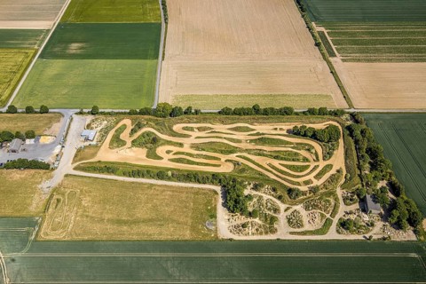 Aerial photo, Motocross track, Motorsportpark Werl, Werl, Soester Börde, North Rhine-Westphalia,