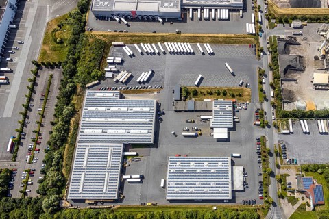 Aerial view, KonWerl industrial estate, Werl, Soester Börde, North Rhine-Westphalia, Germany