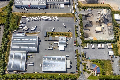 Aerial view, KonWerl industrial estate, Werl, Soester Börde, North Rhine-Westphalia, Germany