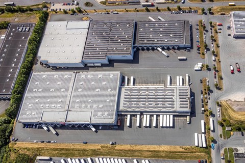 Aerial view, KonWerl industrial estate, Werl, Soester Börde, North Rhine-Westphalia, Germany