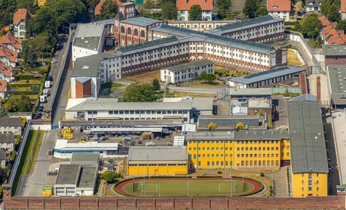 Aerial view, Werl Prison, Werl, Soester Börde, North Rhine-Westphalia, Germany