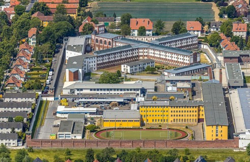 Aerial view, Werl Prison, Werl, Soester Börde, North Rhine-Westphalia, Germany