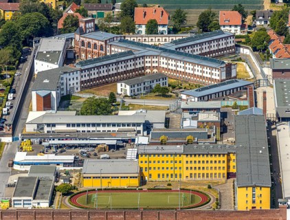 Aerial view, Werl Prison, Werl, Soester Börde, North Rhine-Westphalia, Germany