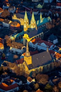 Aerial view, Old Town, Basilica of the Visitation of the Virgin Mary, Walburgisstraße, Old