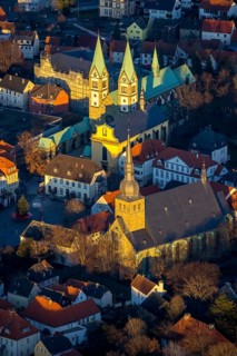 Aerial view, Old Town, Basilica of the Visitation of the Virgin Mary, Walburgisstraße, Old