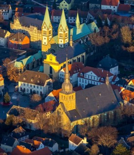 Aerial view, Old Town, Basilica of the Visitation of the Virgin Mary, Walburgisstraße, Old