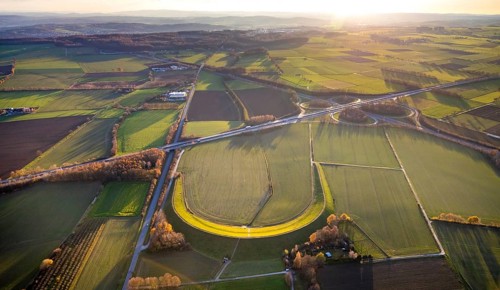 Aerial view, Wall landscape, Wickeder Straße, A44 motorway, Werl motorway junction, Werl, North