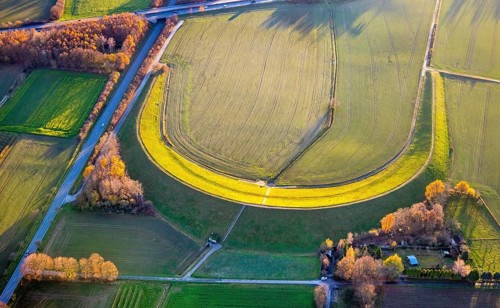 Aerial view, Wall landscape, Wickeder Straße, A44 motorway, Werl, North Rhine-Westphalia, Germany
