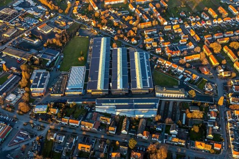 Aerial view, Standard Metallwerke, Rustigestraße, Werl, North Rhine-Westphalia, Germany