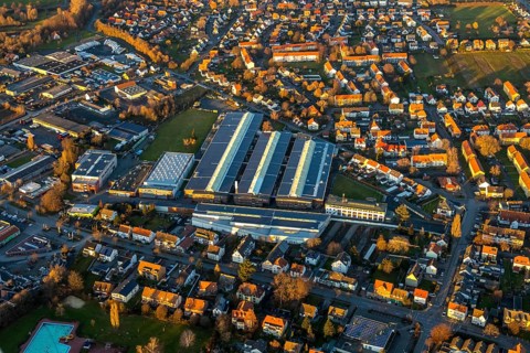 Aerial view, Standard Metallwerke, Rustigestraße, Werl, North Rhine-Westphalia, Germany