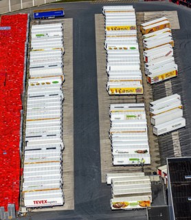 Aerial view, Corona at Tönnies, headquarters of Fleischfabrik Tönnies Lebensmittel GmbH & Co. KG,