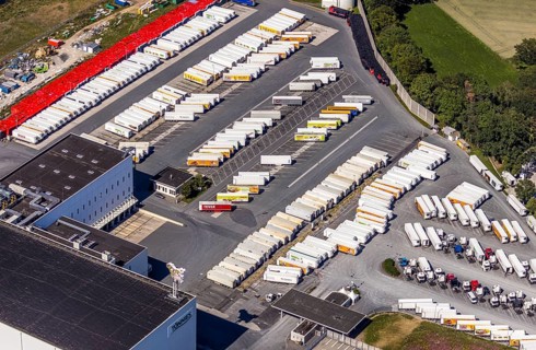 Aerial view, Corona at Tönnies, headquarters of Fleischfabrik Tönnies Lebensmittel GmbH & Co. KG,