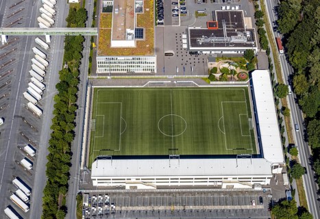 Aerial view, Corona at Tönnies, headquarters of Fleischfabrik Tönnies Lebensmittel GmbH & Co. KG,