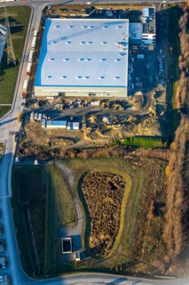 Aerial view, industrial estate in Lenklar, in the Wahrbrink-West industrial estate, Euroroll GmbH,