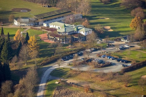 Aerial view, golf club golf course Schmallenberg, Winkhausen, Schmallenberg, Sauerland, North