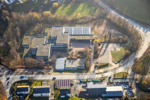 Aerial photo, Erich Kästner-Realschule, Christine-Koch-Schule, Fredeburg, Schmallenberg, Sauerland,