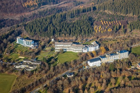 Aerial view, Johannesbad Fachklinik Hochsauerland, Kurklinik Fredeburg Dr Zwick, VdK Kur- u.