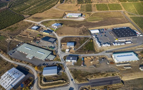 Aerial view, industrial park Hochsauerland, federal road B511, Bad Fredeburg, Wormbach,
