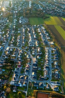 Aerial view, new residential area An Der Chaussee, Bonhoefferstraße, Anne-Frank-Straße, Wickede,