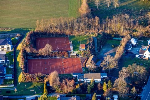 Aerial view, tennis courts, tennis centre TV Wickede 1890, Wickede, Sauerland, North