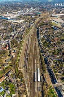 Aerial photo, marshalling yard, industrial area, Styrum, Mülheim an der Ruhr, Ruhr area, North