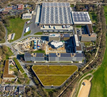 Aerial photograph, ALDI SOUTH Group, expansion stages, new building, Styrum, Mülheim an der Ruhr,