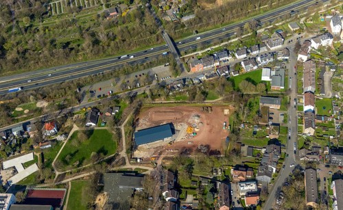 Aerial photo, open-air hall in Styrum sports park Styrum, Tengelmann-Arena, Styrum, Mülheim an der