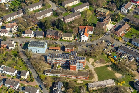 Aerial photo, special school Wilhelm-bush-Schule, Altstadt II, Mülheim an der Ruhr, Ruhr area,