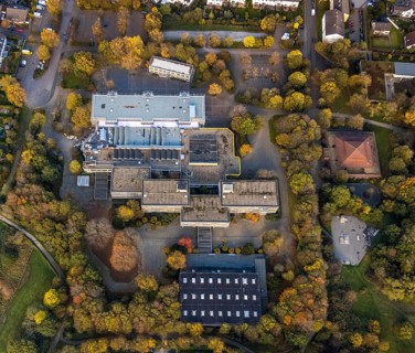 Aerial photo, Saarn school centre, comprehensive school, Berufskolleg Lehnerstraße, Saarn, Mülheim